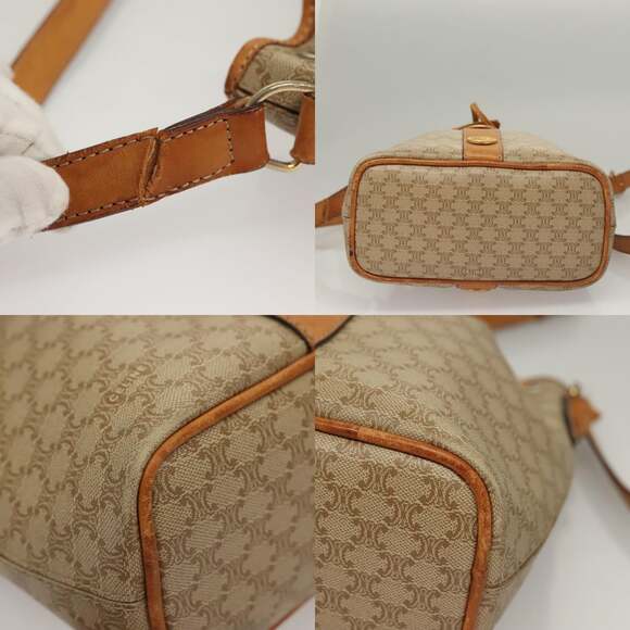 CELINE Macadam Canvas Shoulder Bag Pvc Beige Gold - Picture 10 of 13